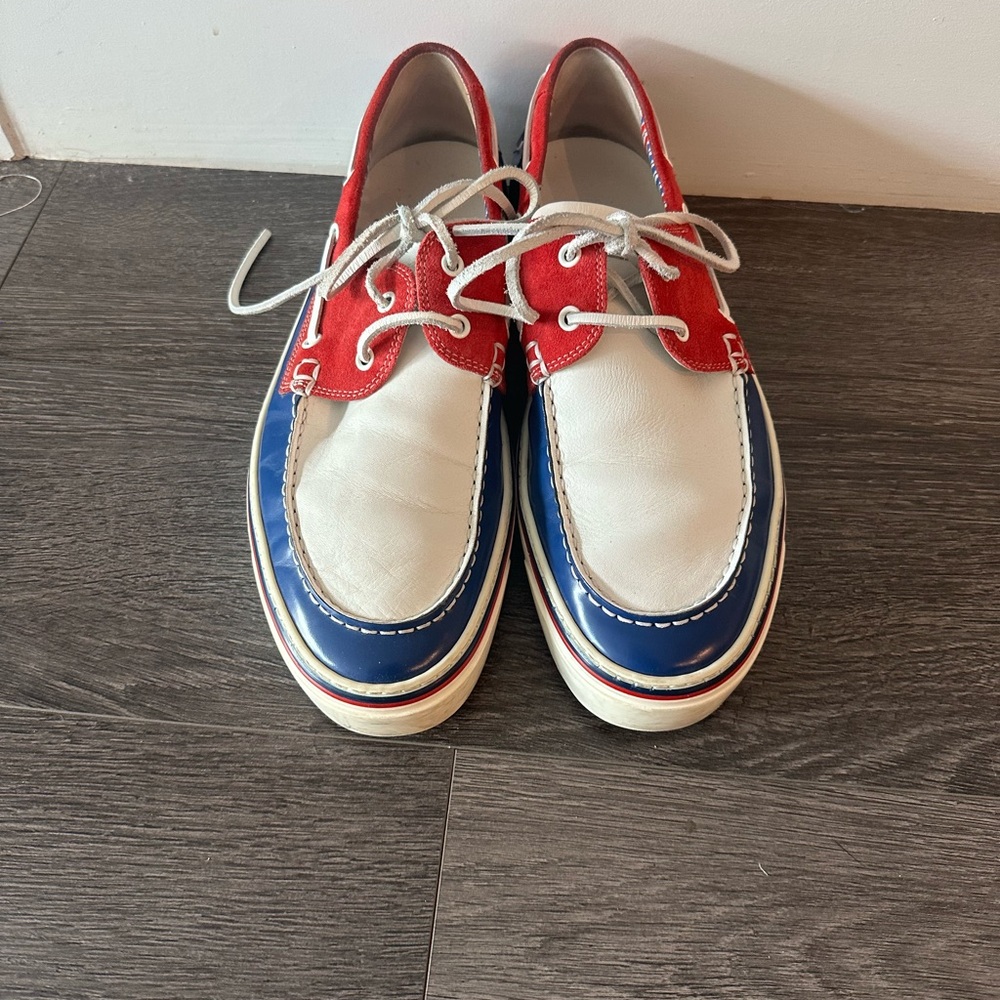 Gucci Red and White Casual Moccasins